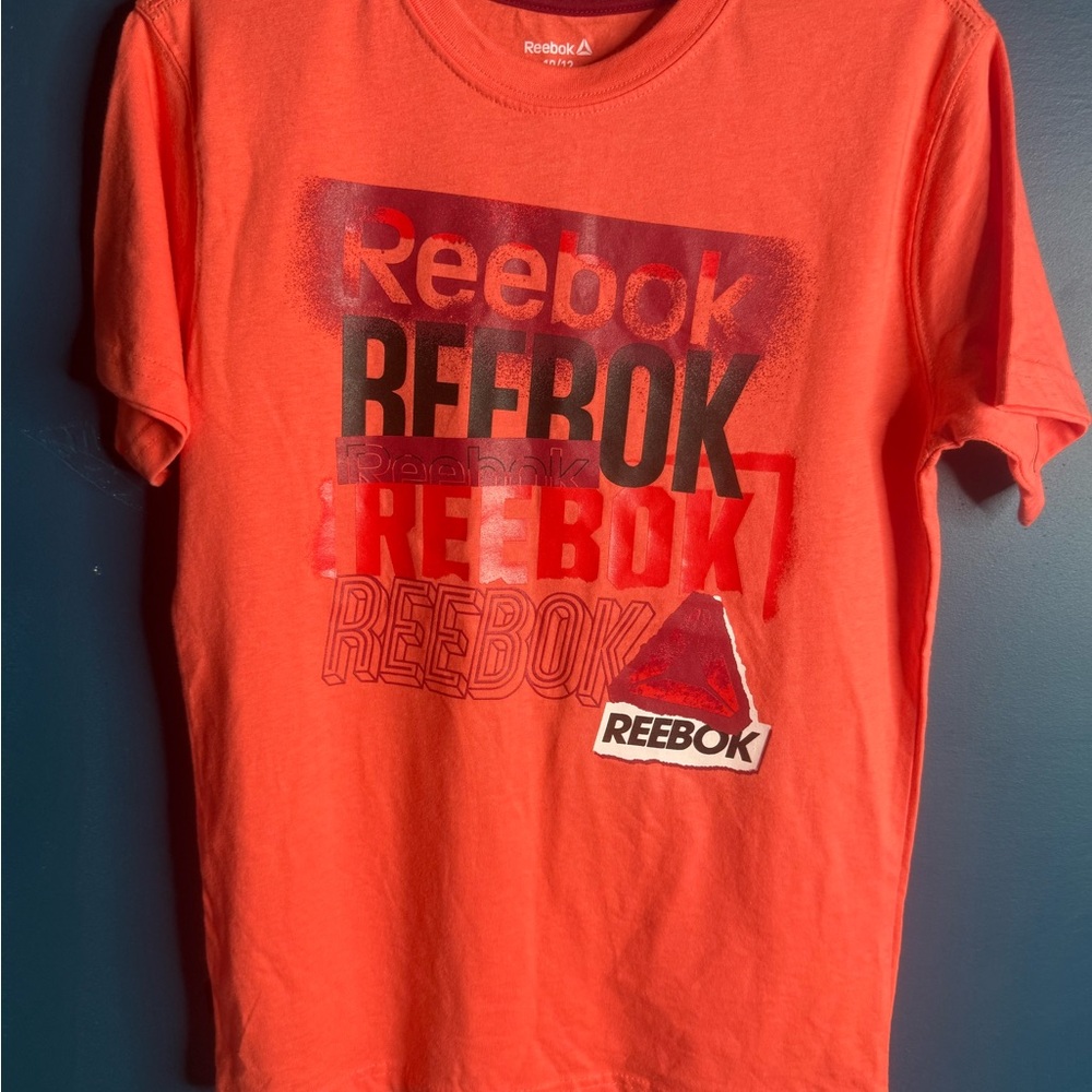Reebok Orange Short Sleeve Tee Vibrant Crew Neck